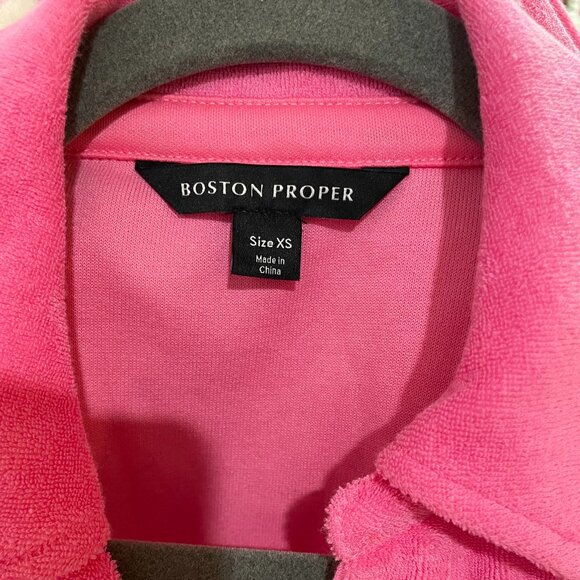 Boston Proper THREE PIECE Track Suit Pink Terry Cloth BARBIE XS Striped Stunning - Picture 11 of 16